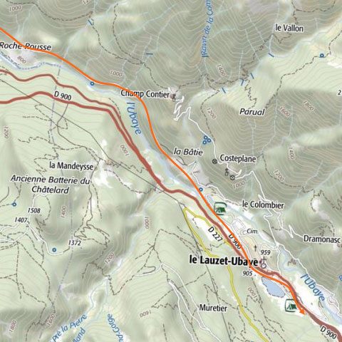 Tracé de la randonnée ferroviaire en Ubaye